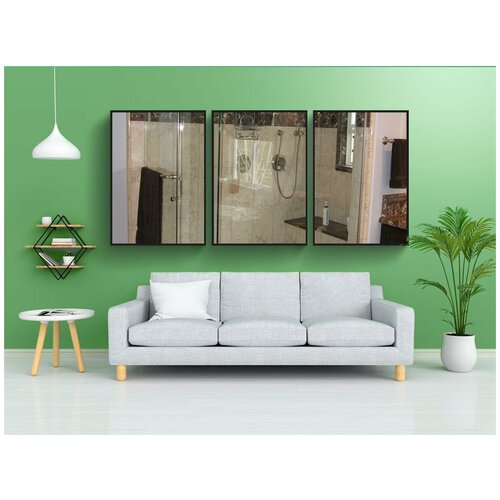 фото Набор модулных постеров для интерьера "душ, ванная комната, большой" 60x90 см. в тубусе, без рамки lotsprints