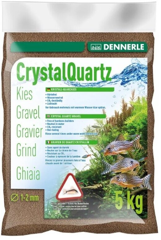 Грунт Dennerle Crystal Quartz Gravel, темно-коричневый, 5кг