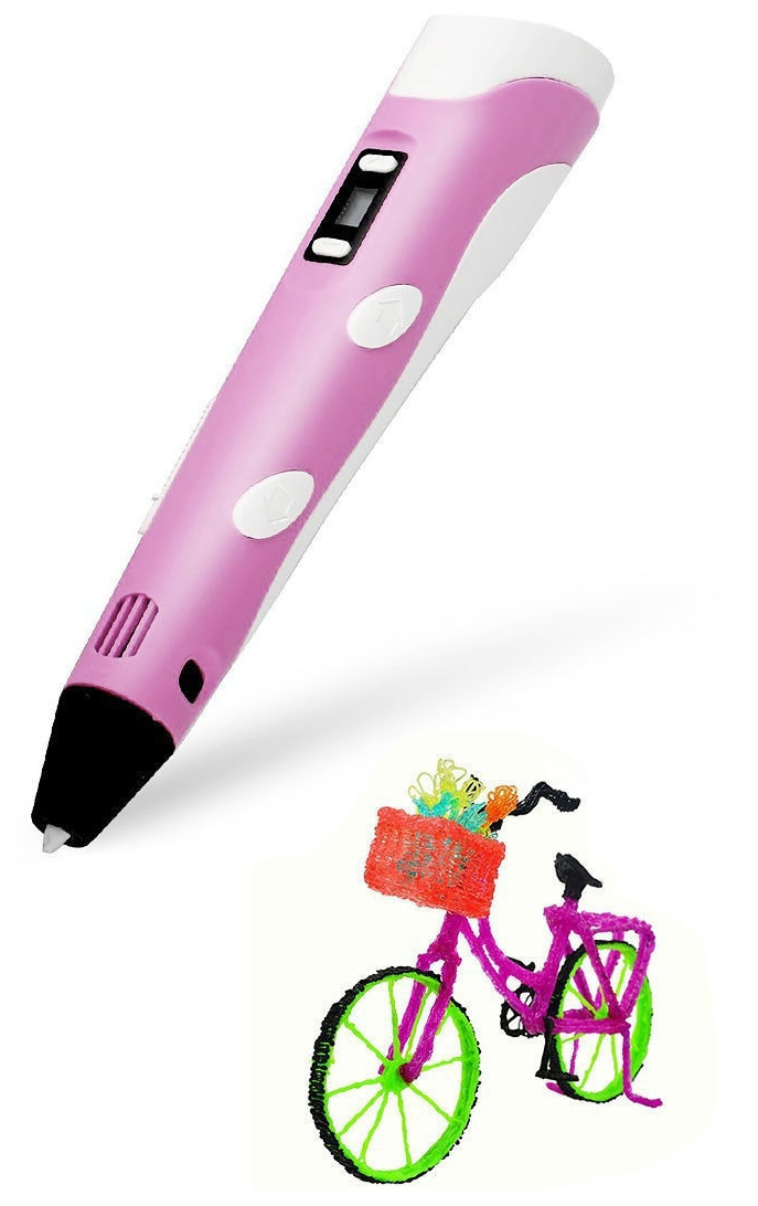 3D ручка "3D Pen-2" с дисплеем розовая