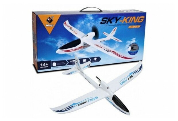 WL Toys Радиоуправляемый самолет / планер на пульте управления Sky King 6-AXIS GYRO 2.4G WL Toys F959S-BLUE ()