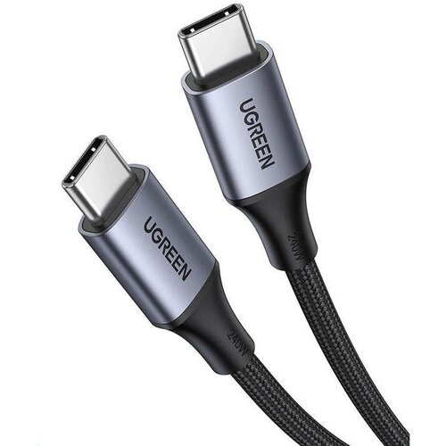 Кабель UGREEN US535 (15311) USB-C to USB-C 240W PD Fast Charging Cable (1 метр) серый космос