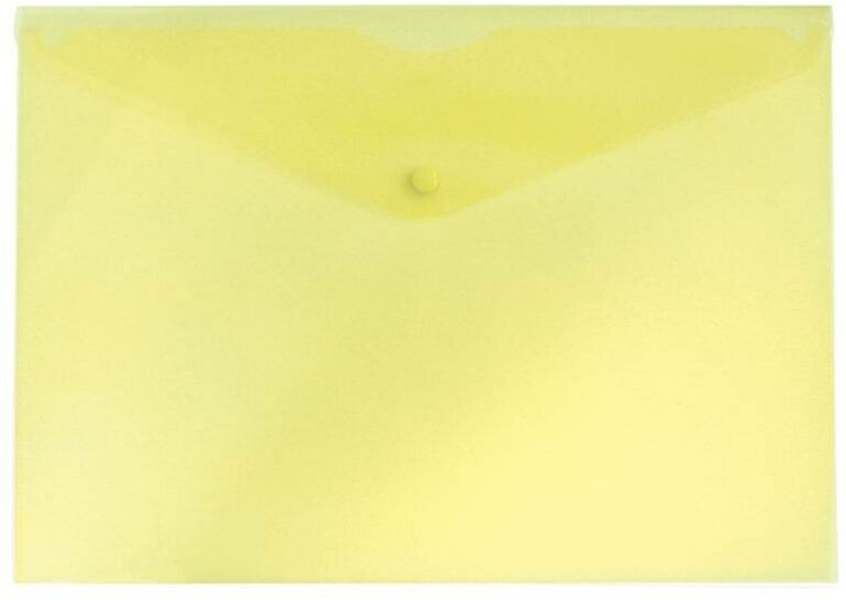 Конверт на кнопке Бюрократ -PK803AYEL A4 пластик 0.18мм желтый