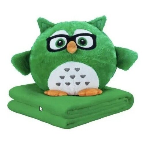 Мягкая игрушка-подушка 3 в 1 Сова Блаши Ху, цвет зеленый
