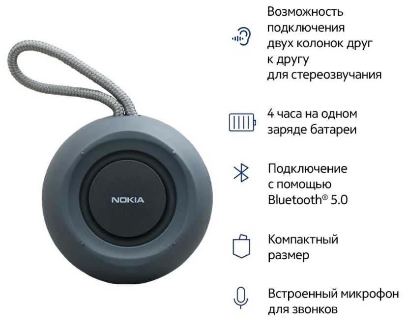 Портативная акустическая система Nokia SP-101 черный