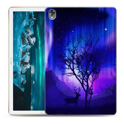 фото Дизайнерский силиконовый чехол для huawei mediapad m6 10.8 северное сияние 100gadgets