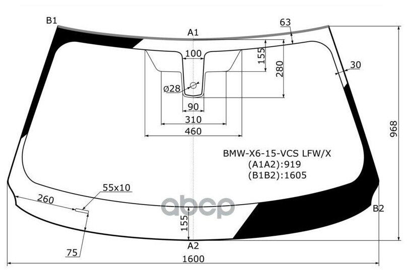 Стекло Лобовое + Дд Bmw X6 F16 15-19 XYG арт. BMW-X6-15-VCS LFW/X