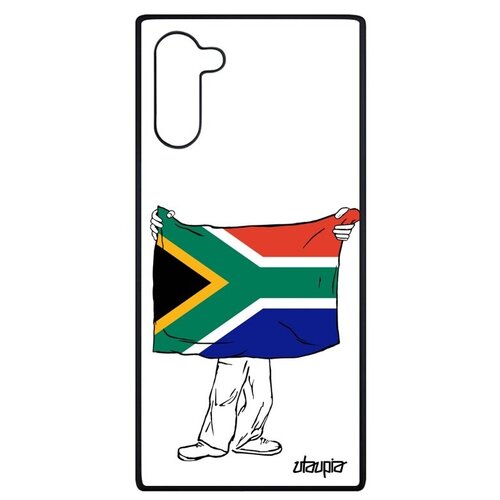 фото Дизайнерский чехол на смартфон // galaxy note 10 // "флаг южной африки с руками" стиль государственный, utaupia, белый