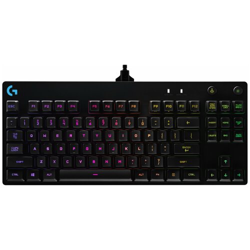 Клавиатура игровая Logitech G PRO TKL Black (920-009393) черная, механическая (GX Blue Clicky), RGB-подсветка, съемный кабель 1,8м