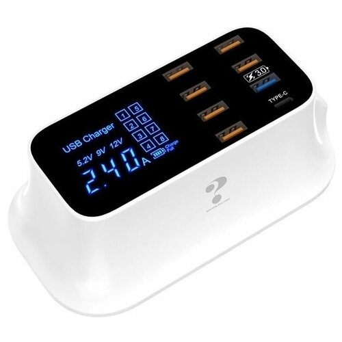 Блок питания с LCD RoHs YC-CDA19Q 40W 6 USB 1 Type-C 290000₽