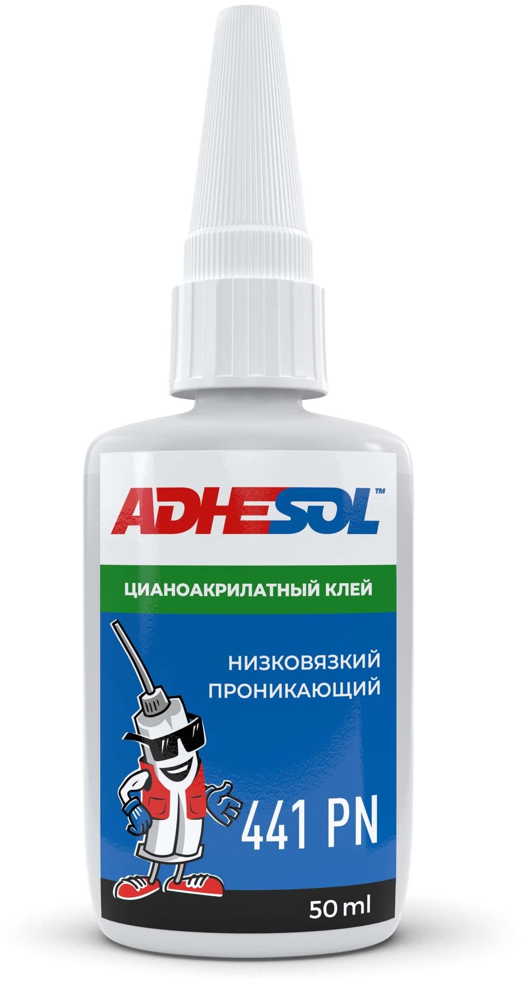 Клей цианоакрилатный проникающий ADHESOL 441Pn 20мл - фотография № 1