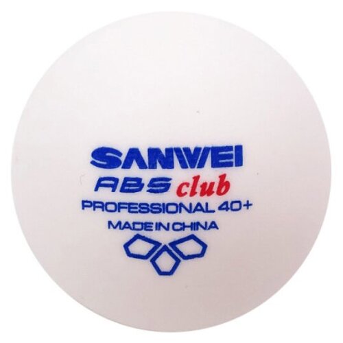 Мячи для настольного тенниса SANWEI ABS Club Training 40+ Plastic Polybag x100 White 40176