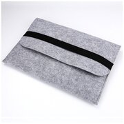 Чехол-конверт войлочный для ноутбука 13-14 дюймов, размер 36-24-2 см, светло-серый