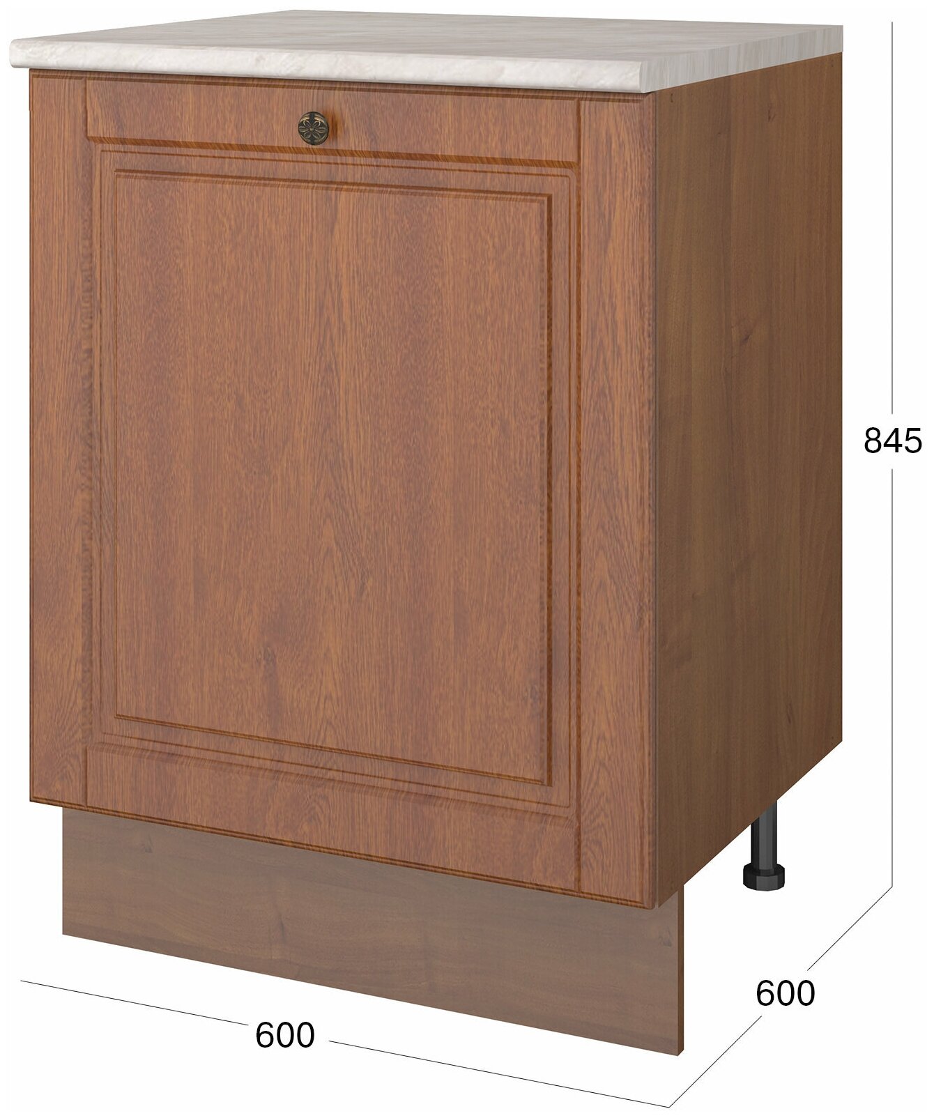 Кухонный модуль напольная тумба Beneli лима, 60 см, Дуб золотой, фасады МДФ, 60х60х84,5см, 1 шт - фотография № 2