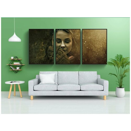 фото Набор модулных постеров для интерьера "темный, фантазия, фэнтезийный портрет" 60x90 см. в тубусе, без рамки lotsprints