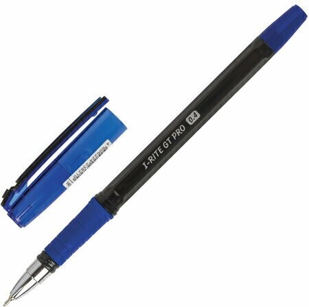Ручка шариковая масляная с грипом BRAUBERG "i-Rite GT PRO", синяя, корпус тонирированный черный, узел 0,4 мм, 143303 (арт. 143303)