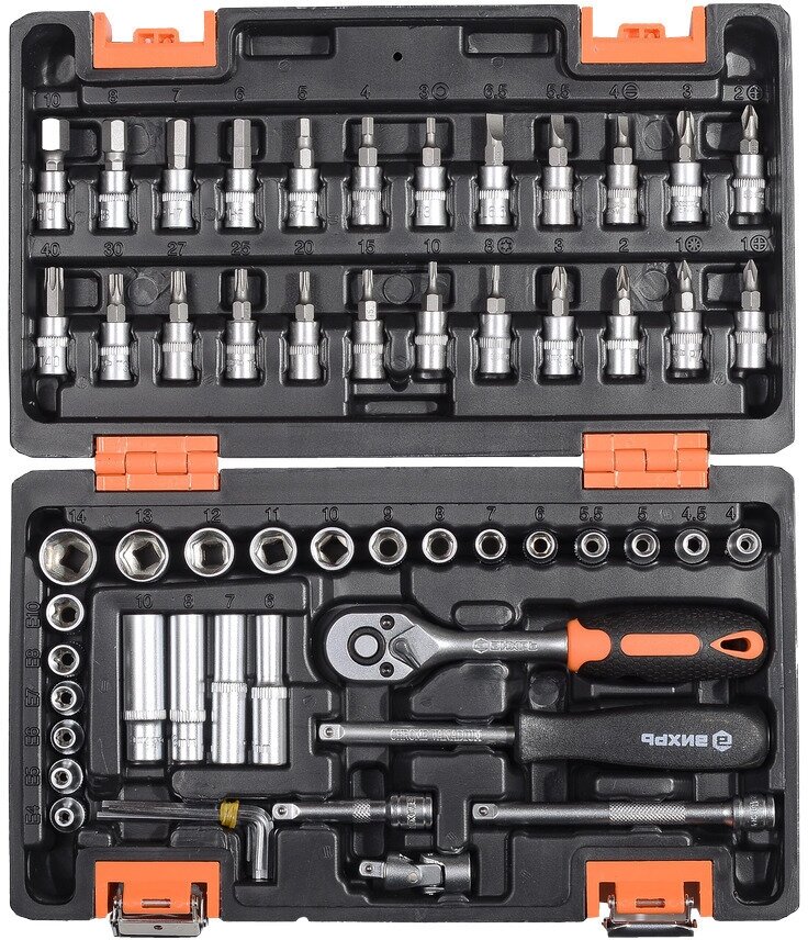 Набор инструментов в кейсе 57 предм вихрь (1/4"  CrV) для дома / для дачи / подарок для мужчины