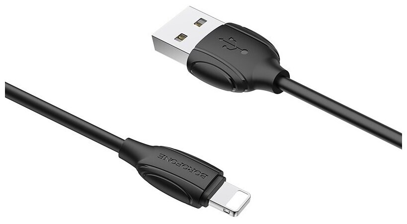 Кабель USB BOROFONE BX19 Benefit USB - Lightning, 1.3A, 1 м, черный