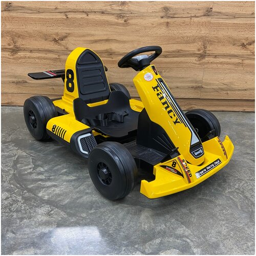 Электромобиль картинг SPEED 8 желтый (растущий)