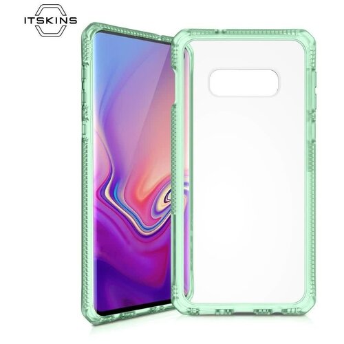 фото Чехол-накладка itskins hybrid mkii для samsung galaxy s10e мятный/прозрачный