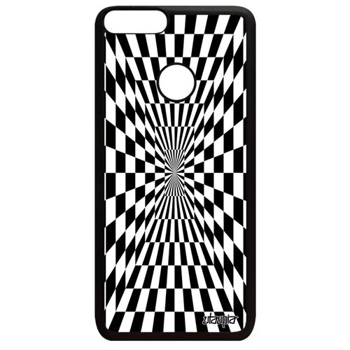 фото Защитный чехол для смартфона // huawei p smart 2018 // "иллюзия шахмат" зеркало стиль, utaupia, черный
