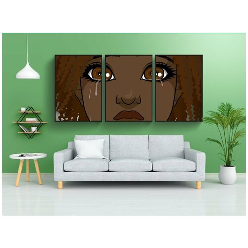 фото Набор модулных постеров для интерьера "девочка, слезы, лицо" 60x90 см. в тубусе, без рамки lotsprints