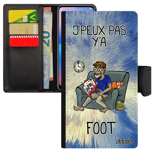 фото Красивый чехол-книжка для // apple iphone x // "не могу - смотрю футбол!" комикс спорт, utaupia, голубой