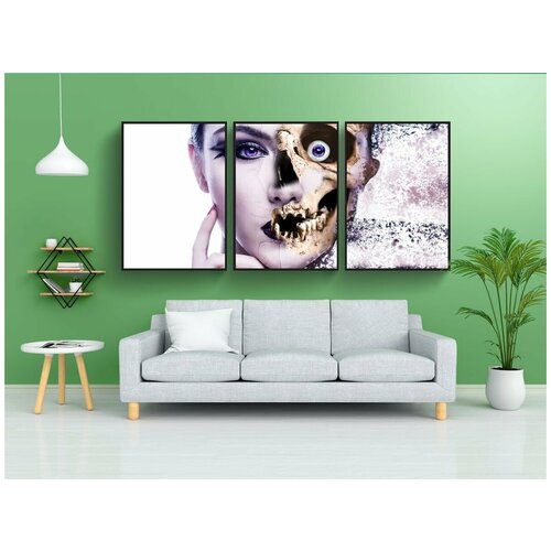 фото Набор модулных постеров для интерьера "анатомия, лицо, люди" 60x90 см. в тубусе, без рамки lotsprints