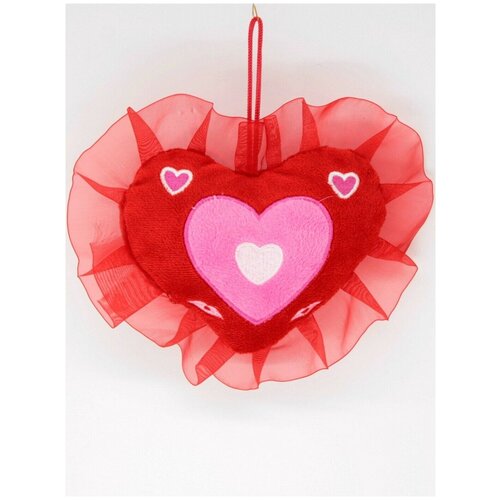 подвеска плюшевое сердце Мягкая игрушка Сердце сбоку 15 см.