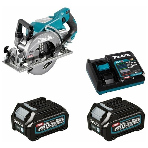 Пила дисковая аккумуляторная 190мм 40В XGT Li-Ion 2х2Ач Makita RS001GA201 аккумуляторная дисковая пила makita 185 190мм hs004gzm1 14 0ah 40v li ion