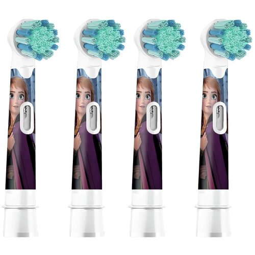 Набор насадок Oral-B Kids Frozen для  ирригатора и вибрационой щетки, экстра-мягкая, холодное сердце 2, 4 шт.