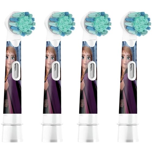 Набор насадок Oral-B Kids Frozen для ирригатора и электрической щетки, синий, 4 шт. oral b kids frozen сменные насадки щетки очень мягкие для детей от 3 лет 2 насадки щетки