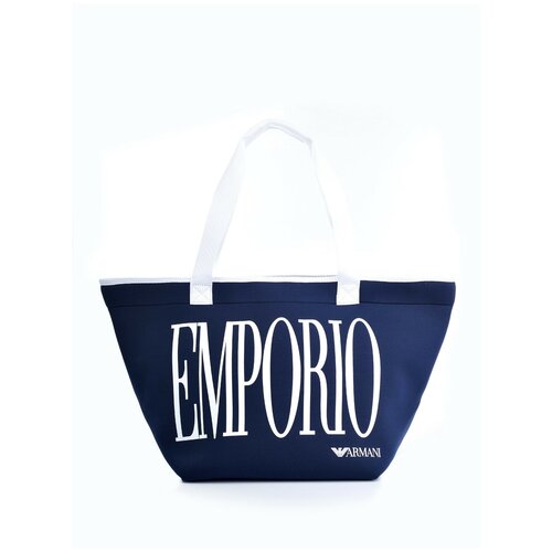 Сумка  шоппер EMPORIO ARMANI повседневная, неопрен, синий