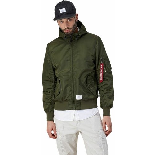 фото Бомбер alpha industries, размер m, зеленый