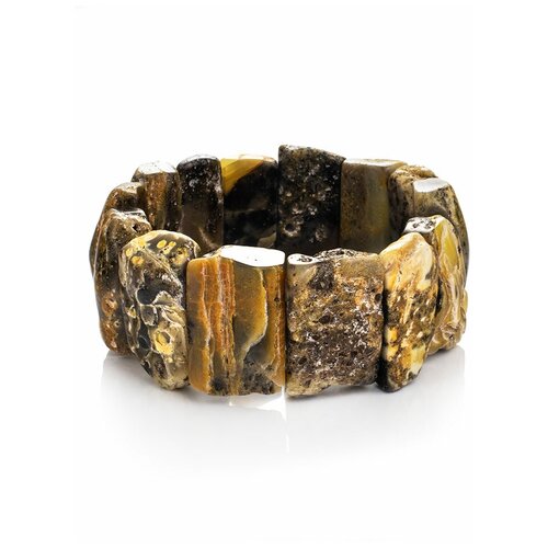 фото Amberholl стильный браслет из цельного янтаря с природной текстурой «помпеи»