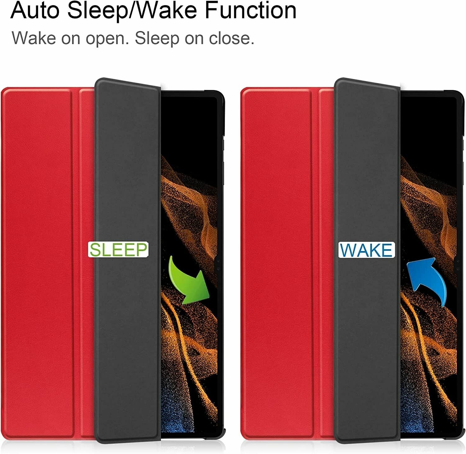Умный чехол для Samsung Galaxy Tab S8+ SM-X800/ S7 FE T736/S7 Plus T970/T975 (12.4), красный