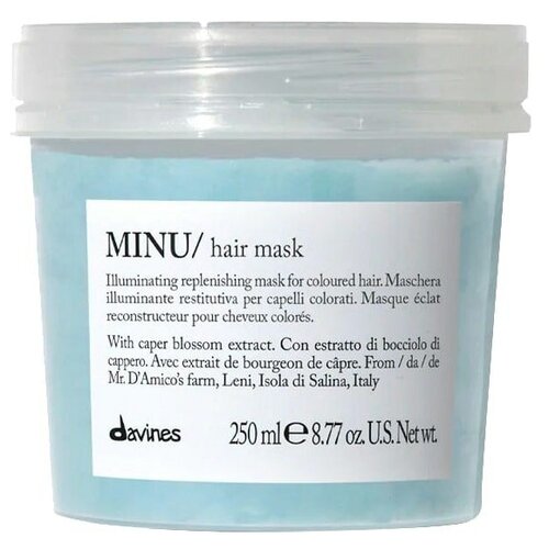 Davines Essential Haircare MINU Hair Mask 250 мл davines essential haircare minu несмываемая сыворотка для окрашенных волос 150 г 150 мл аэрозоль