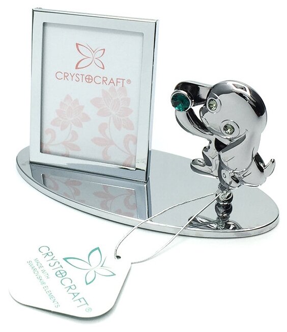 Фоторамка Crystocraft Собачка серебристого цвета, с кристаллами Swarovski U-0405-042-CEM