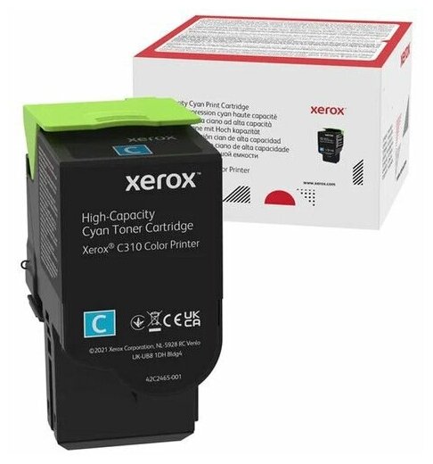 Голубой картридж с тонером емкости (5 500 страниц) Xerox C310/C315 006R04365