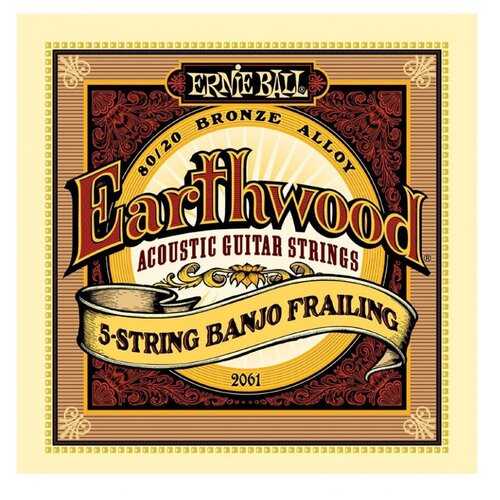 Ernie Ball 2061 - струны для 5 стр. банджо Earthwood 80/20 Bronze Frailing (10-13-15-24w-10)