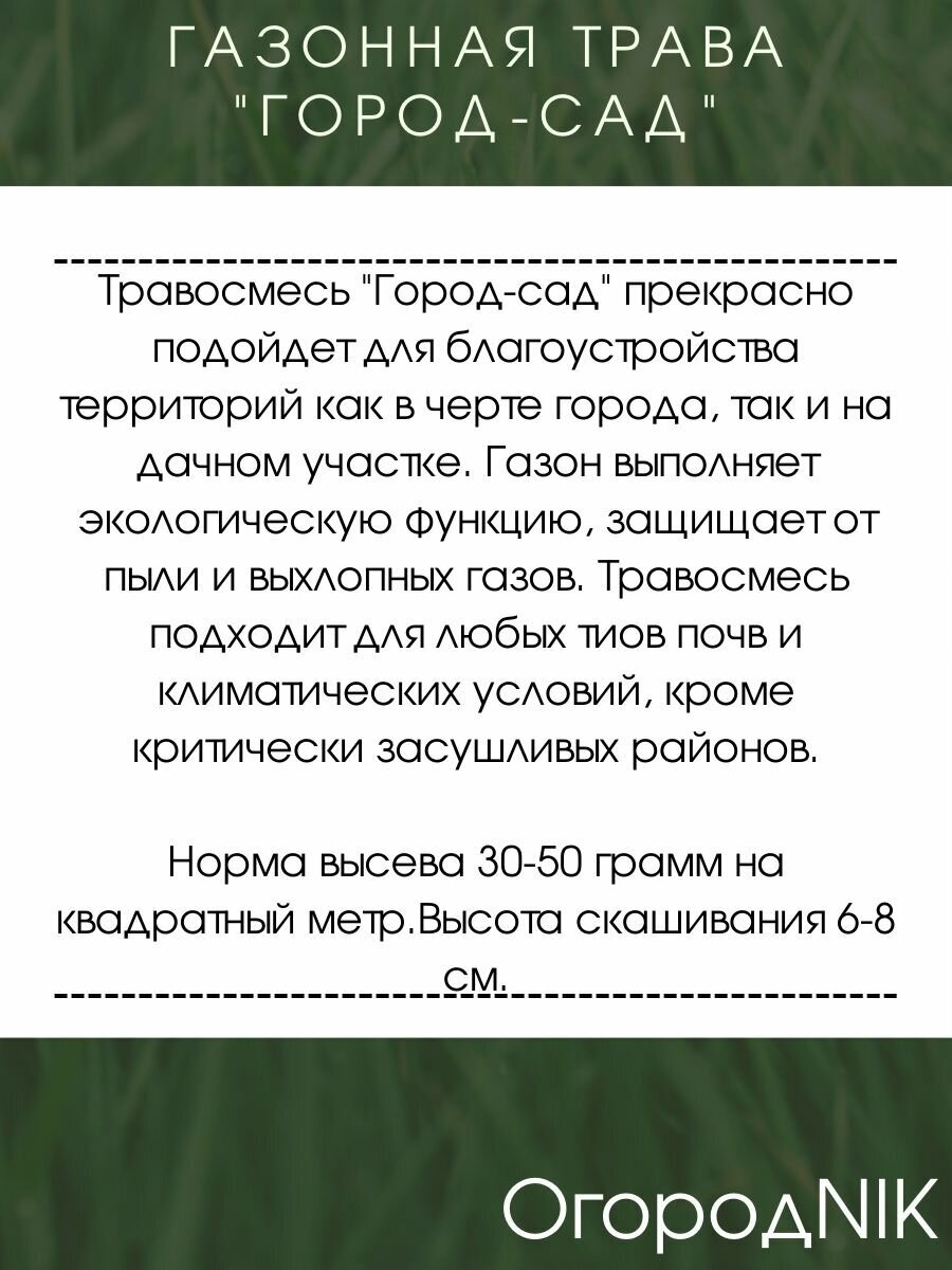 Газонная трава "Город-сад" 100 грамм