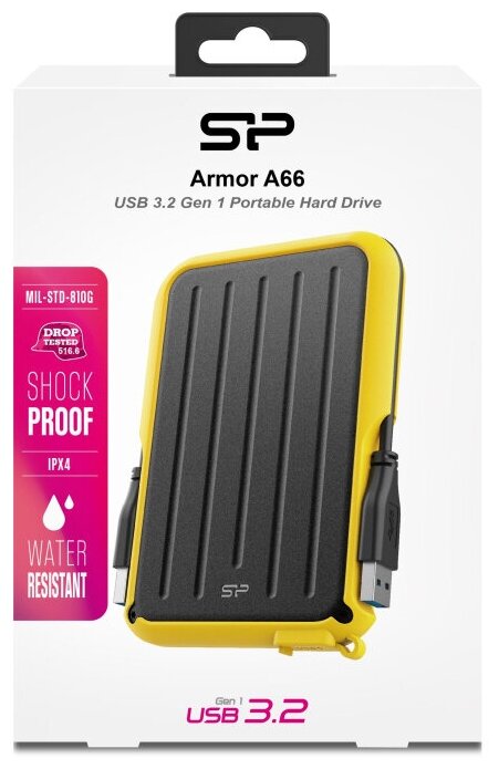 Внешний жесткий диск 4Tb Silicon Power Armor A66 SP040TBPHD66LS3Y желтый USB 3.0 - фото №4