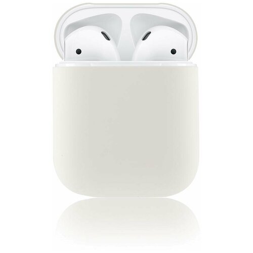 Чехол силиконовый Brosco для Apple AirPods белый