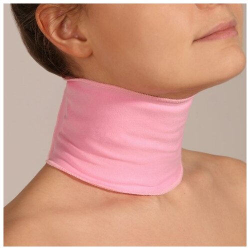 Гелевая SPA-маска для шеи, многоразовая, на липучке, 46 x 10 см, цвет розовый