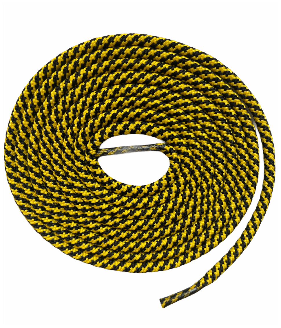 Шнурки круглые для тимберлендов, 150 см, желтый/черный. - фотография № 1