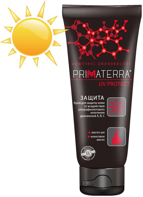 Солнцезащитный крем PRIMATERRA UV PROTECT от воздействия УФ излучения, SPF 30 , 100мл.