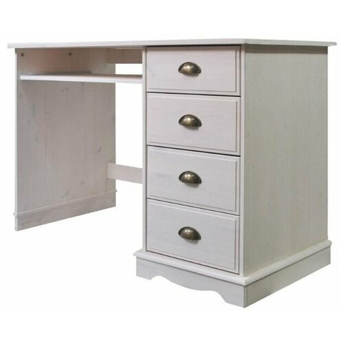 Письменный стол белый из сосны с ящиками Клаудиа