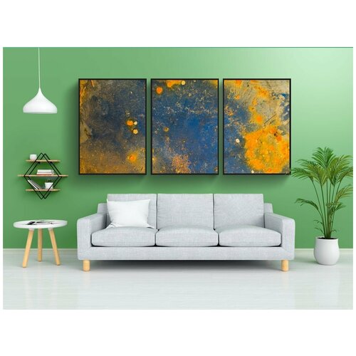 фото Набор модулных постеров для интерьера "текстура, металл, бочка" 60x90 см. в тубусе, без рамки lotsprints