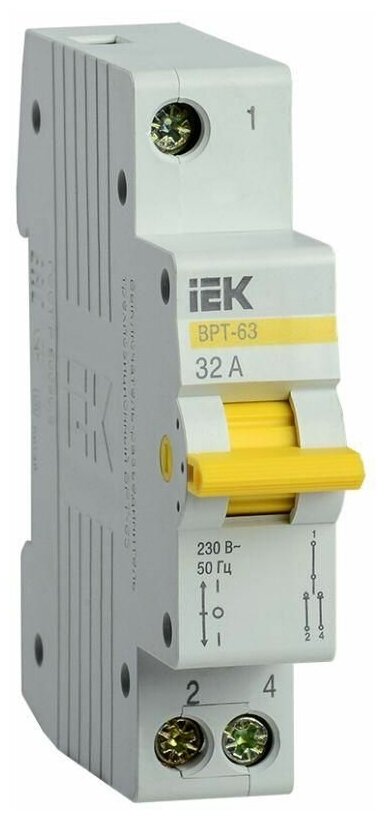 Выключатель-разъединитель трехпозиционный 1п ВРТ-63 32А IEK MPR10-1-032