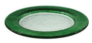 Тарелка мелк «Бэнд» d=26см т.-зеленая (BDK-Glass)