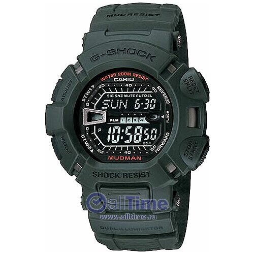 Наручные часы CASIO G-Shock G-9000-3V, хаки, зеленый ремень тёмно зелёный матовый пластик casio g 9000 3v